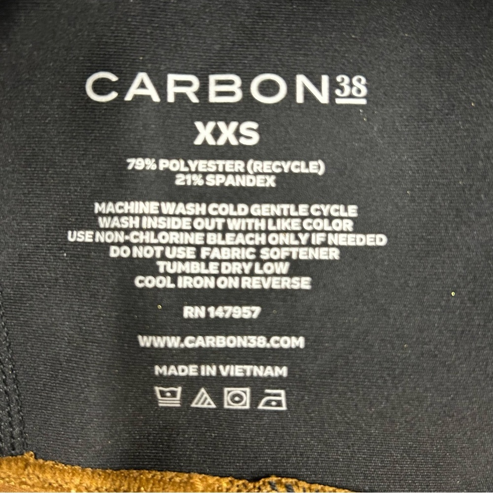 NWT Carbon38 Womens XXS Bra Top & High Waisted Legging Leopard Print Black Brown - Picture 5 of 9